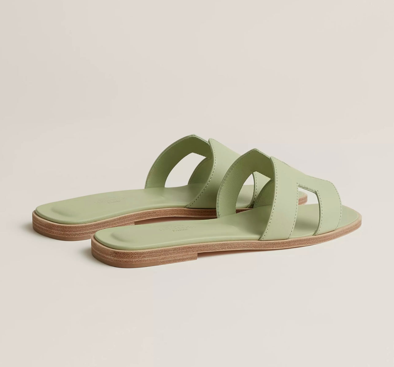 Sandales Oran Hermes Vert de Mer