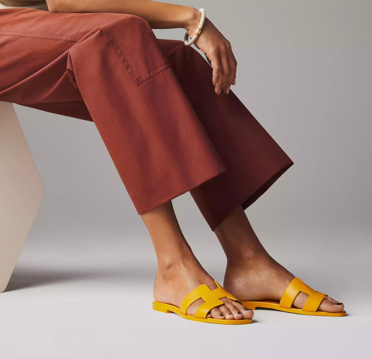 Sandales Oran Hermes Jaune Topaze