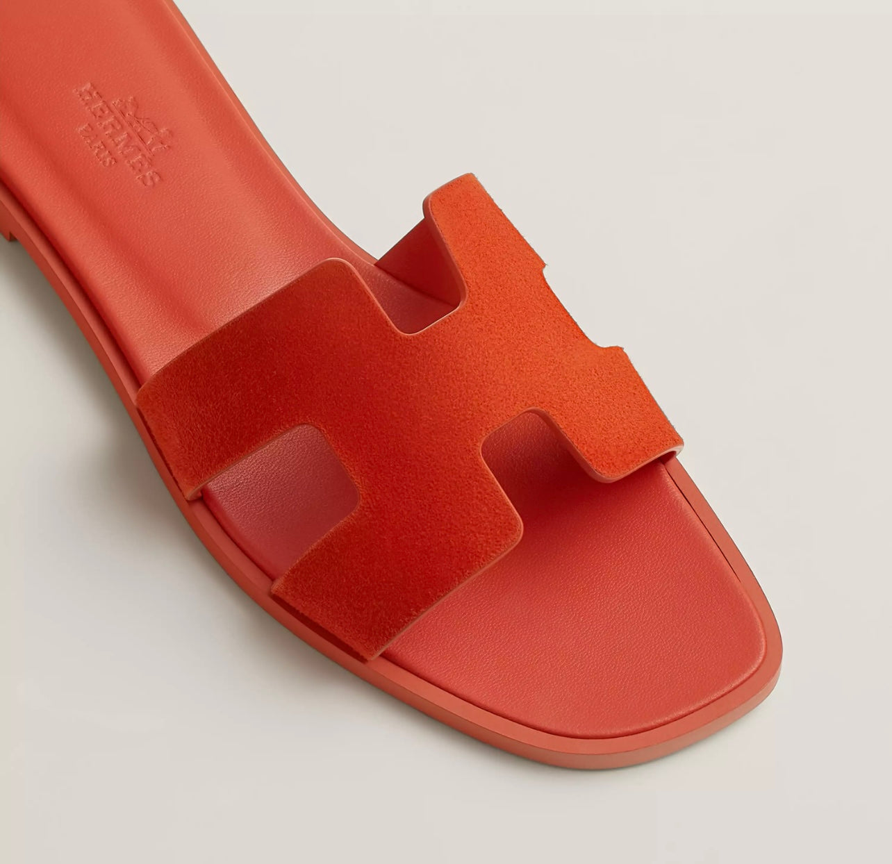 Sandales Oran Hermes Orange corail