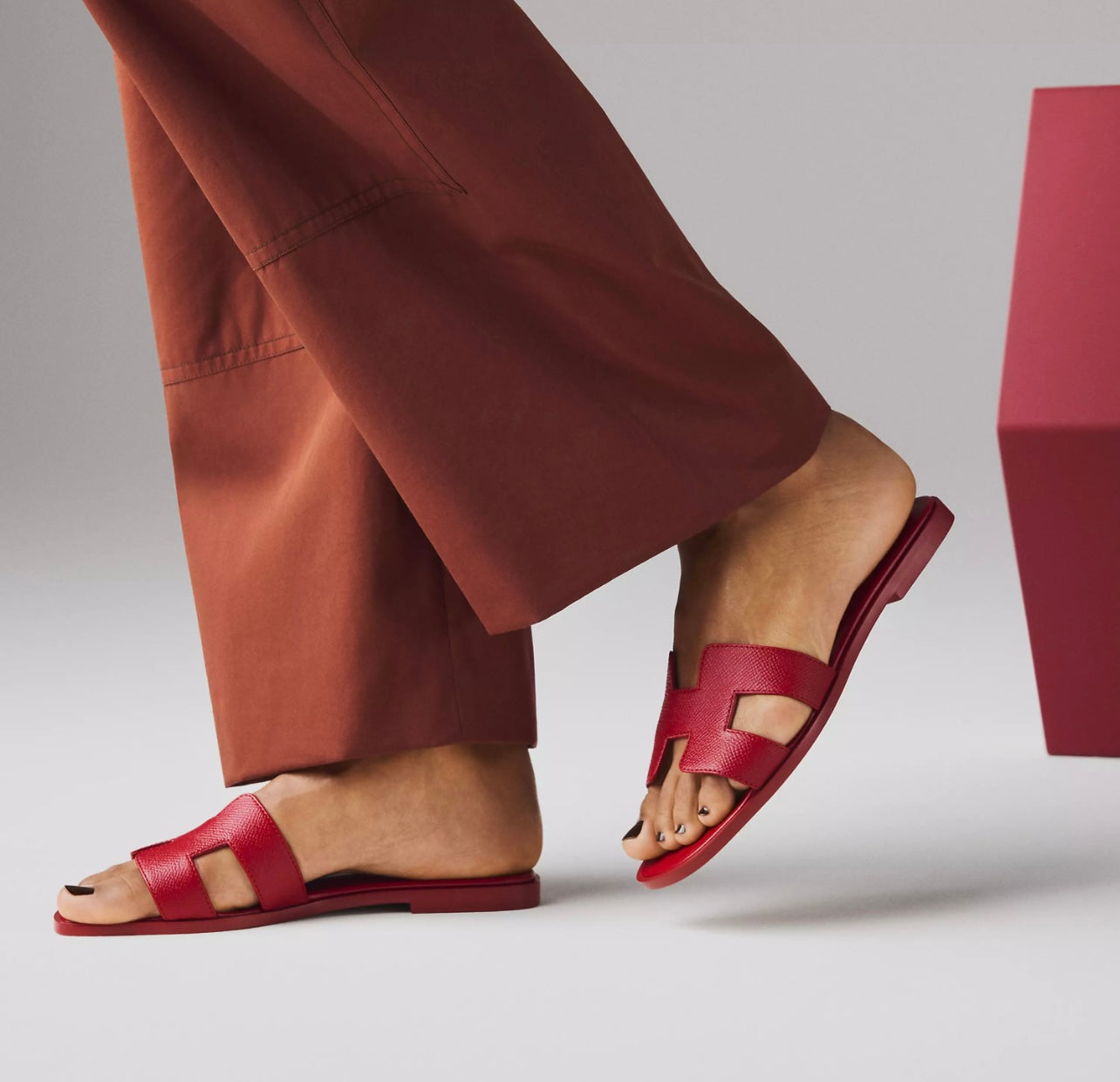 Sandales Oran Hermes Rose framboise