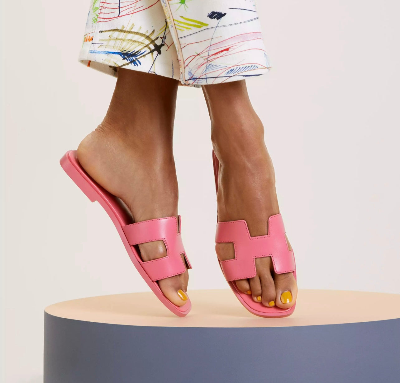 Sandales Oran Hermes Rose pétale